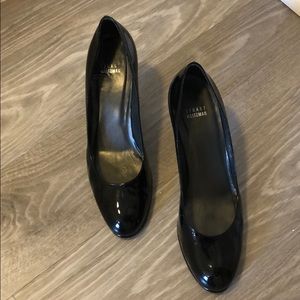 Stuart Weitzman black patent leather pumps